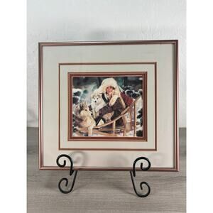 Maija- Wilderness Run- Dog Sled- Native American Signed Print 1993- Framed-13x12